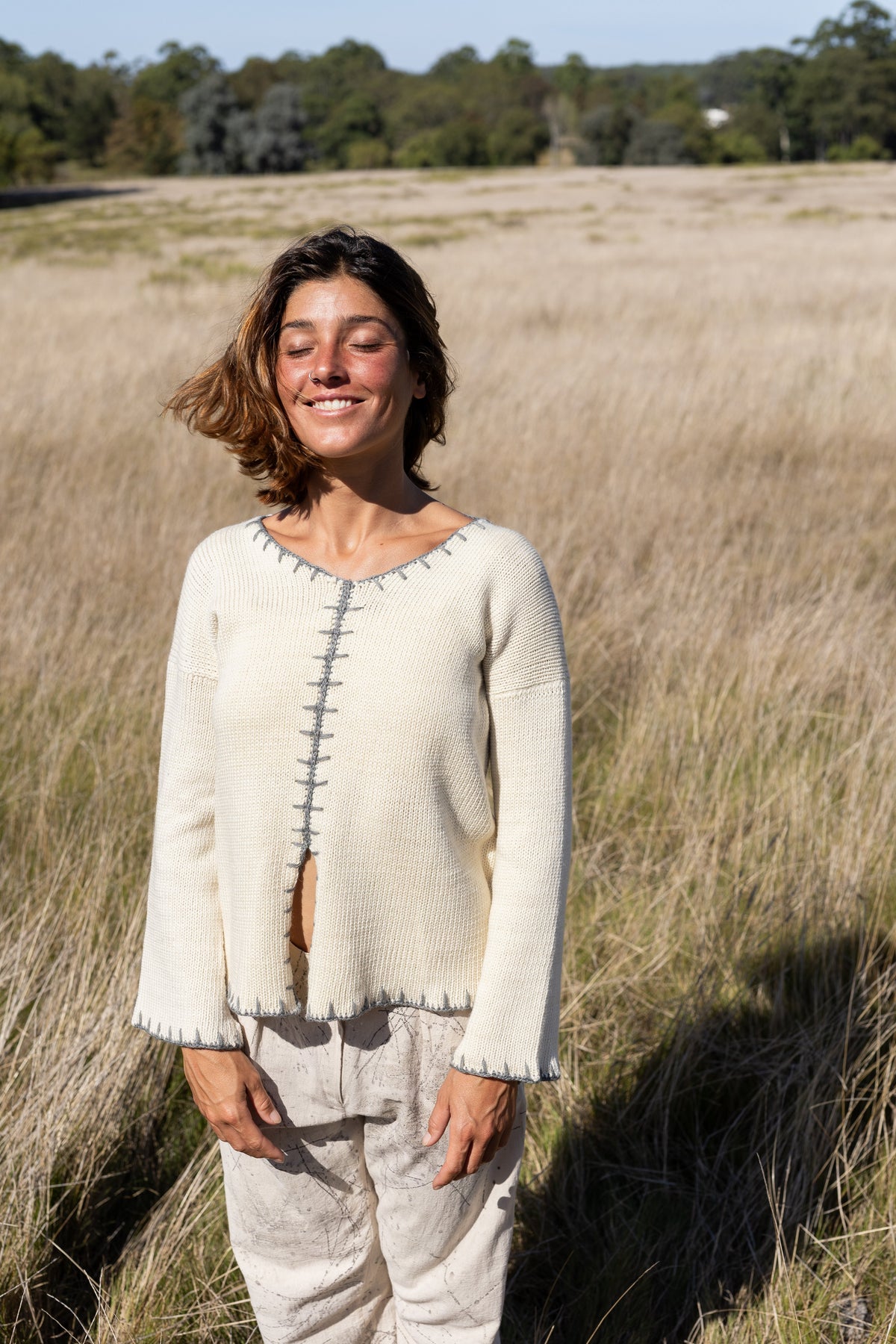 Sweater Libélula - Crudo/Marrón