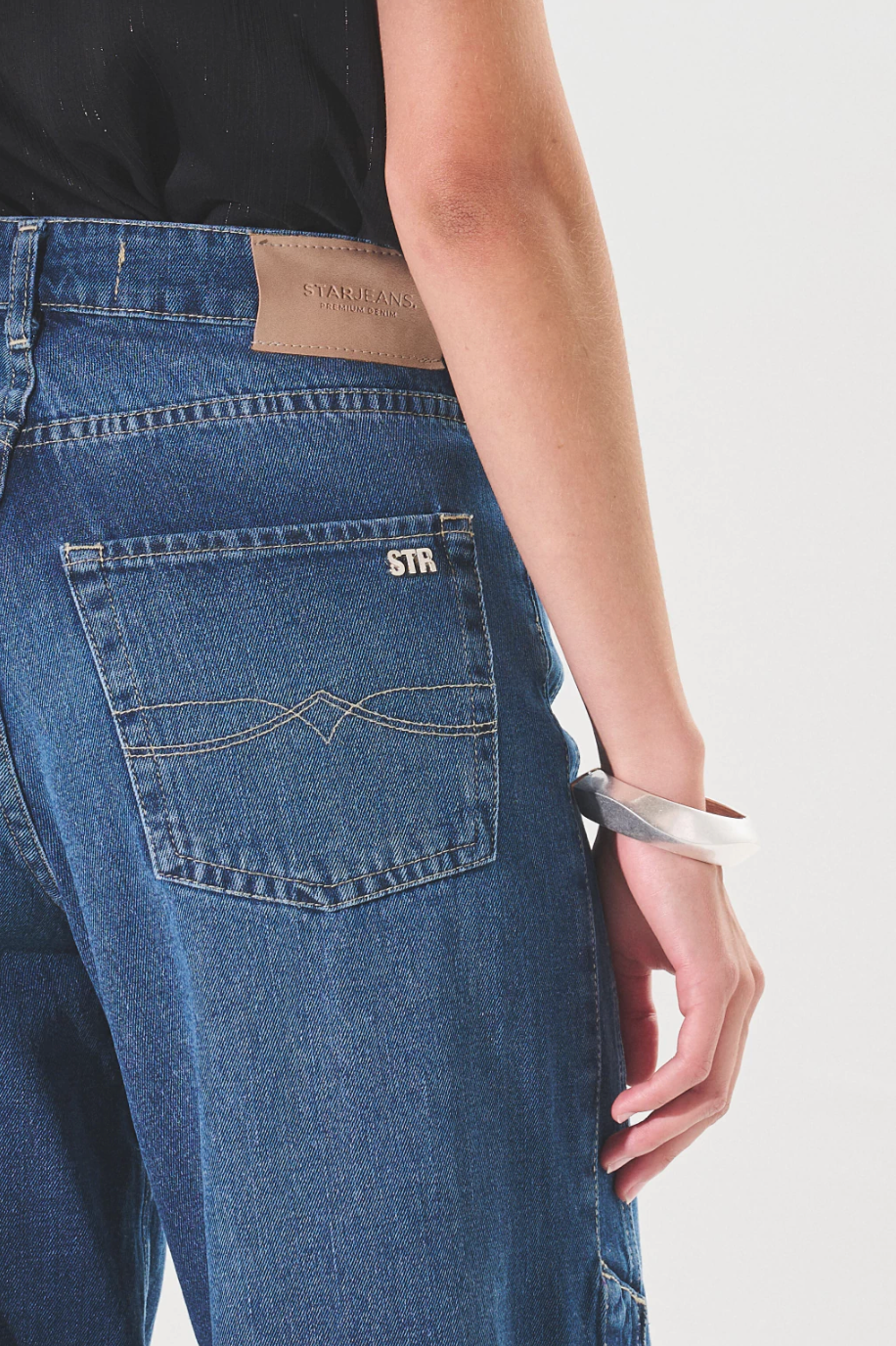 JEAN WIDE LEG SNAPS BLUE - foto 3