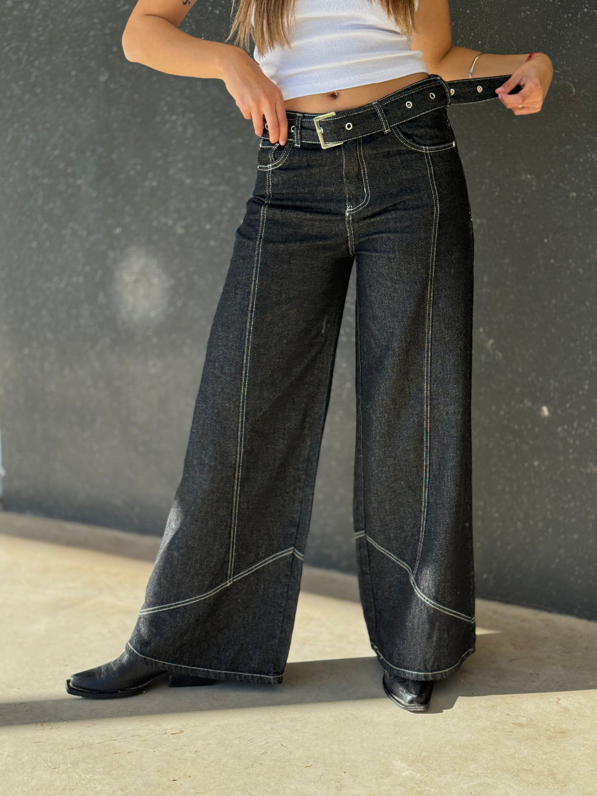 JEAN SUPER WIDE LEG BLACK - foto 1