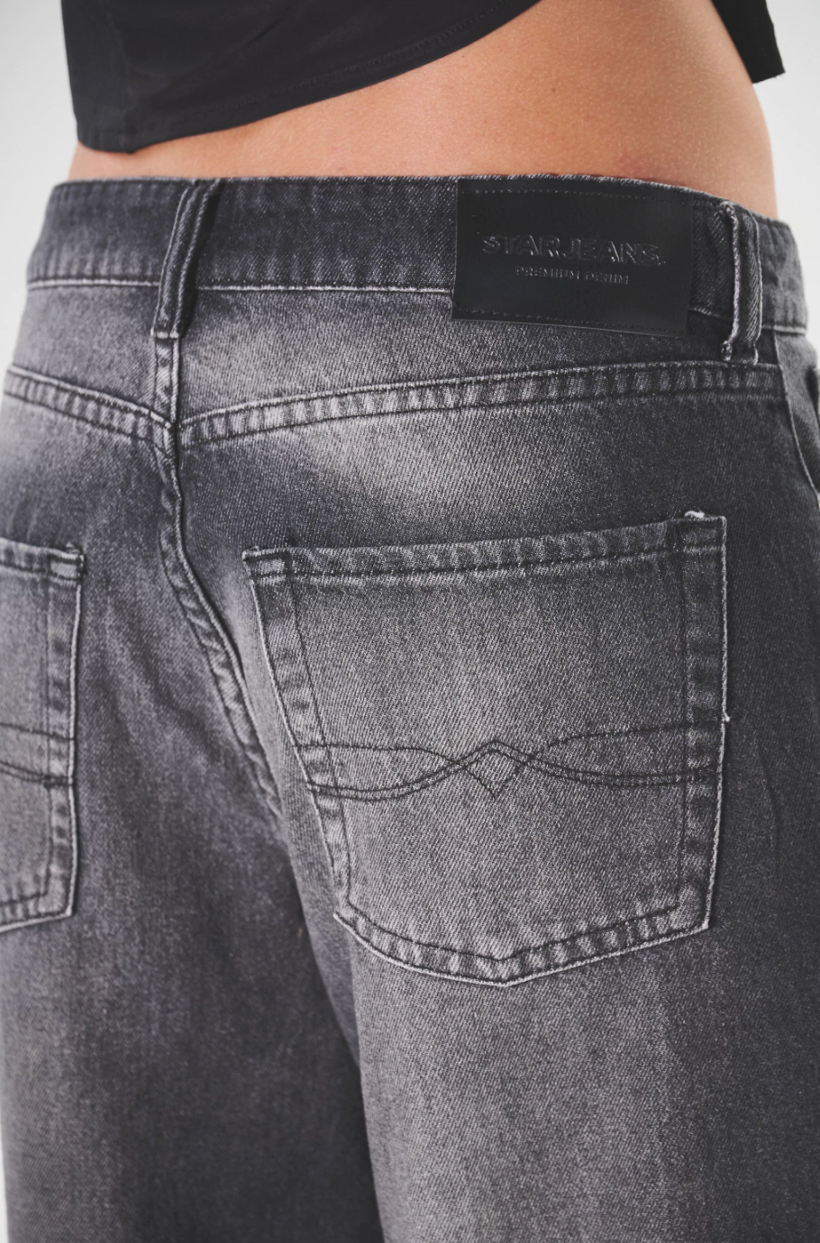 JEAN WIDE LEG SNAPS BLACK - foto 4