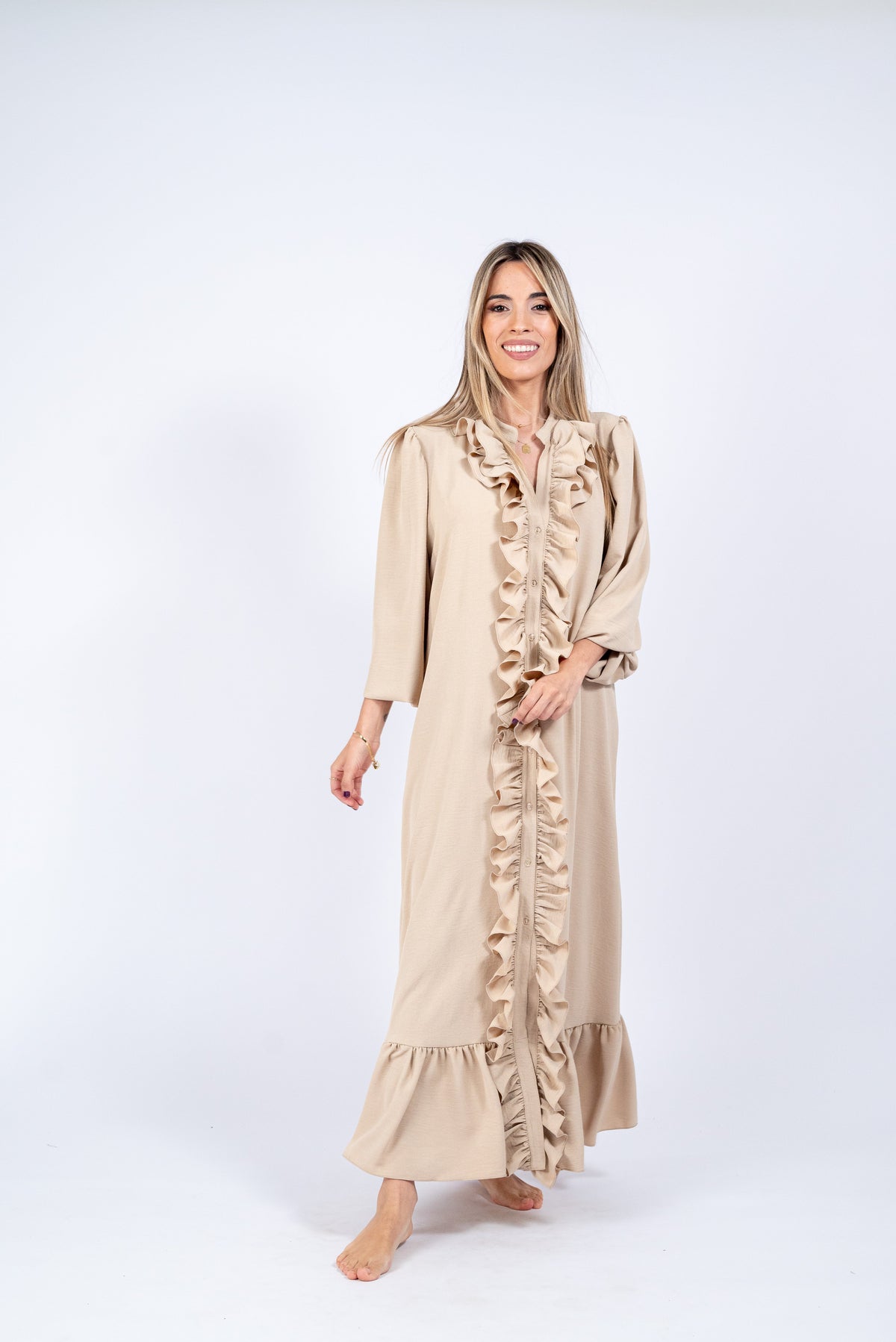 VESTIDO OLAS - BEIGE