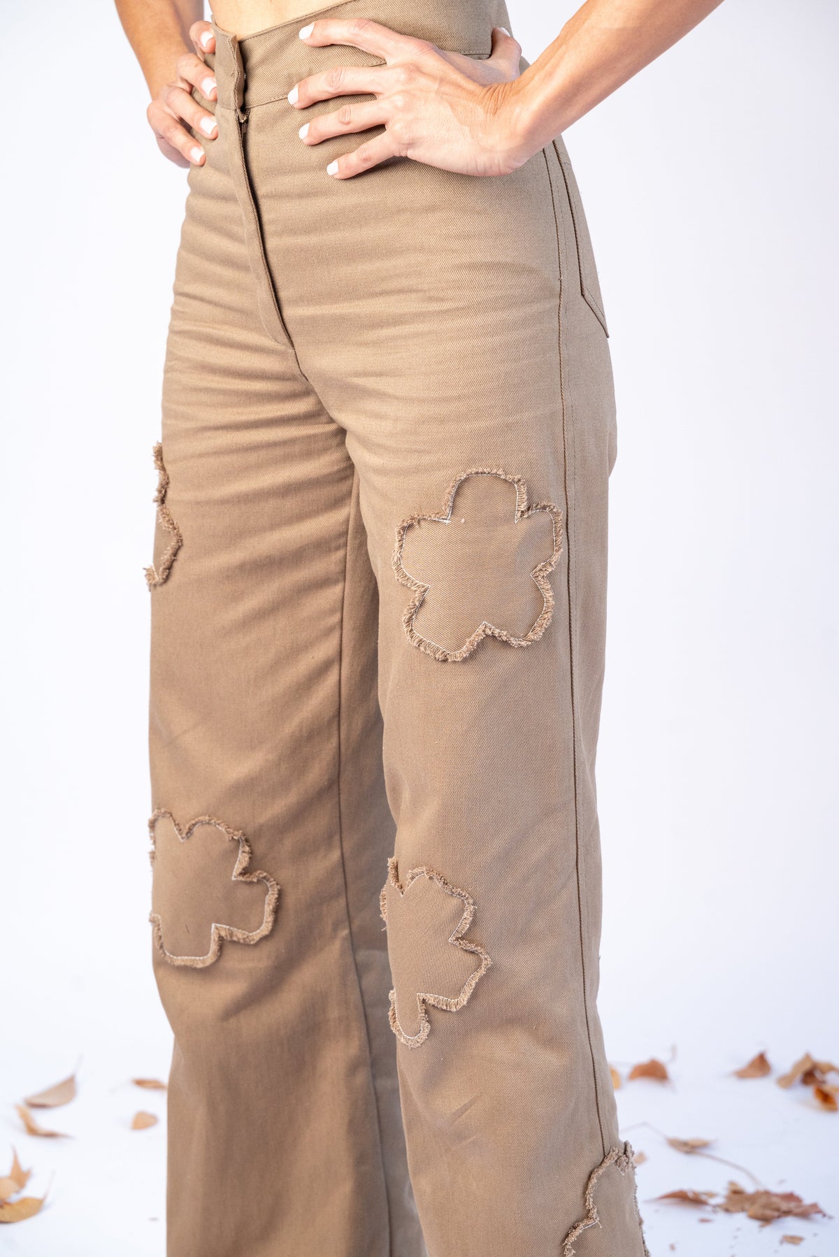 PANTS WINTER FLOWERS - MARRÓN