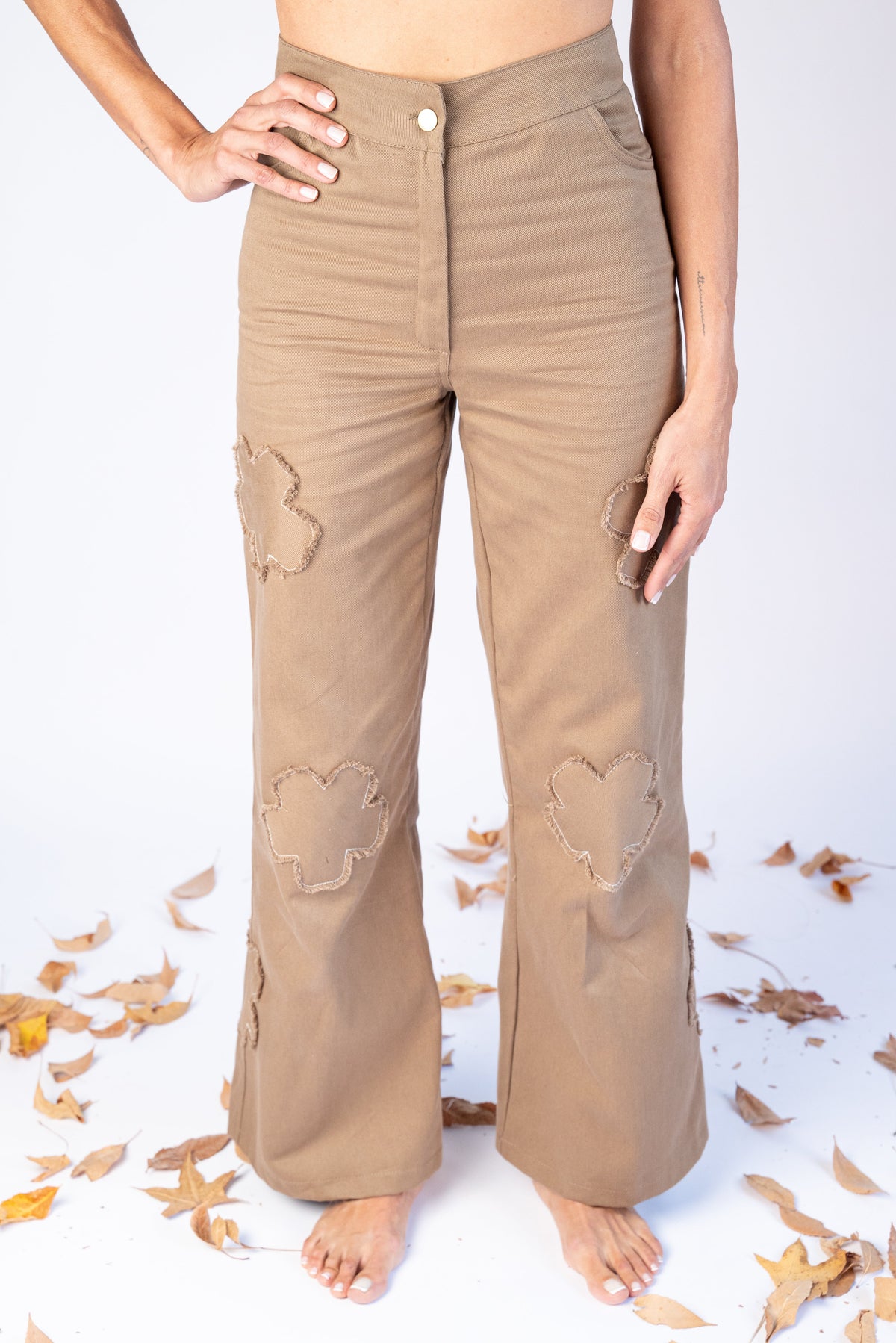 PANTS WINTER FLOWERS - MARRÓN