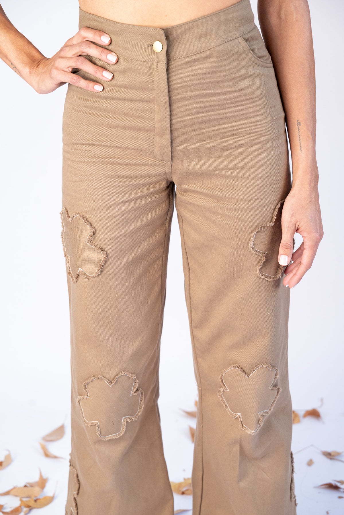 PANTS WINTER FLOWERS - MARRÓN