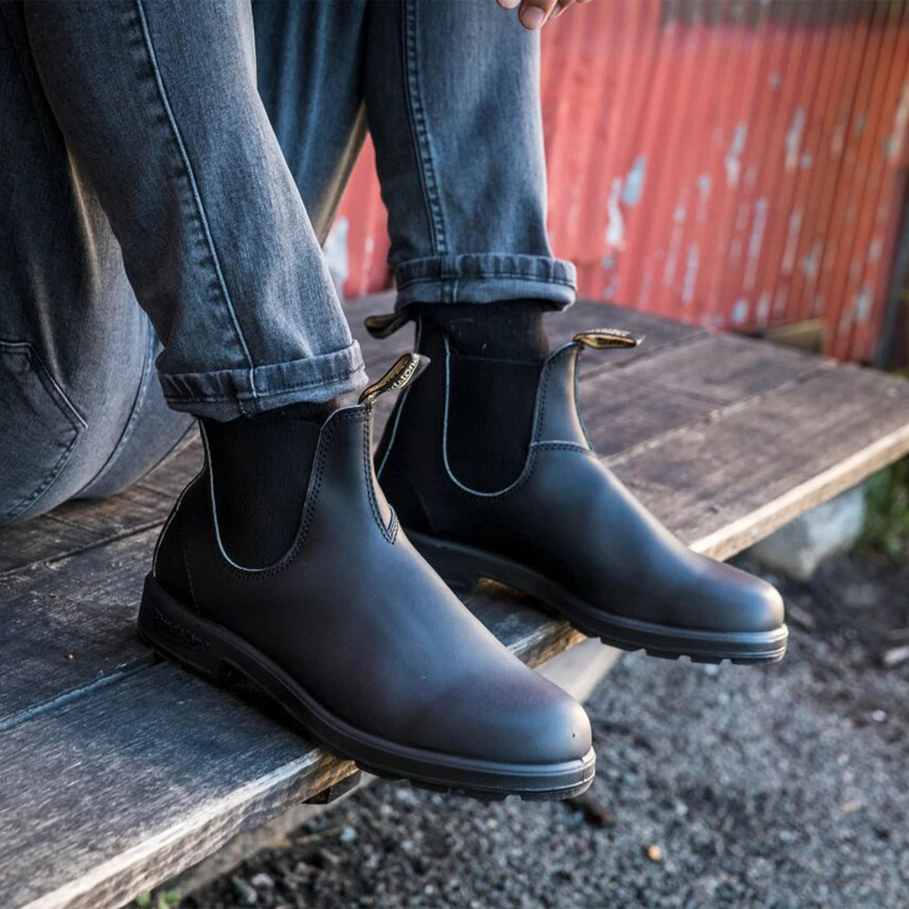 ELASTIC SIDE BOOT V CUT B BLACK - Blundstone
