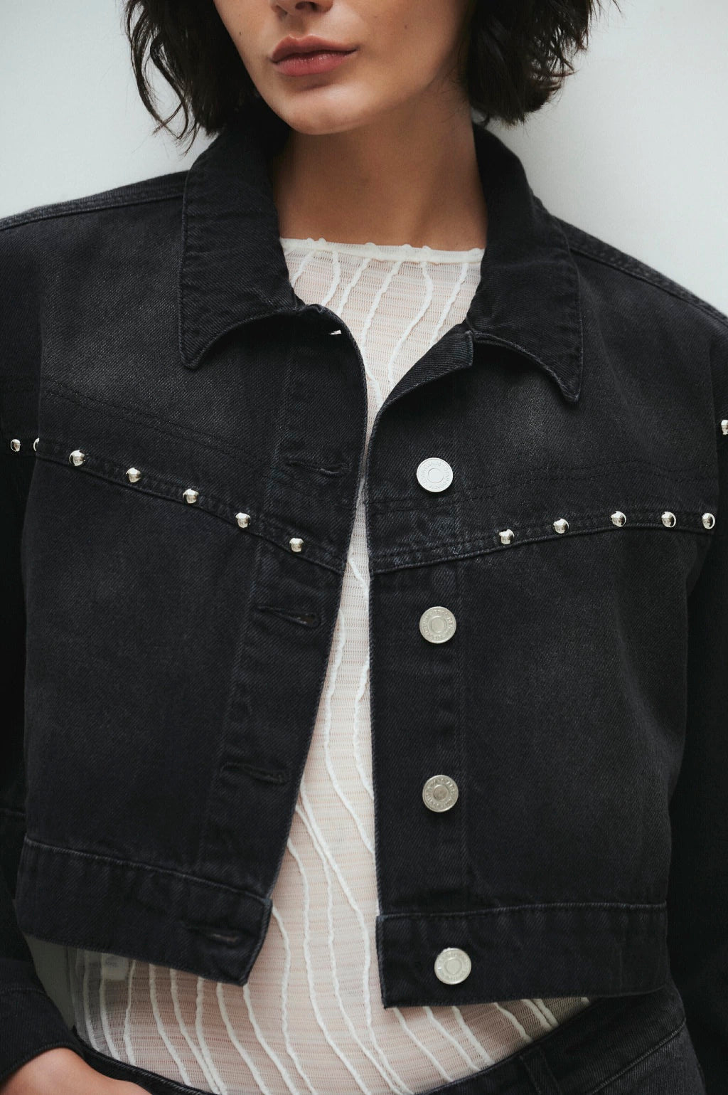 CAMPERA CROP BLACK NIGHT - STAR JEANS