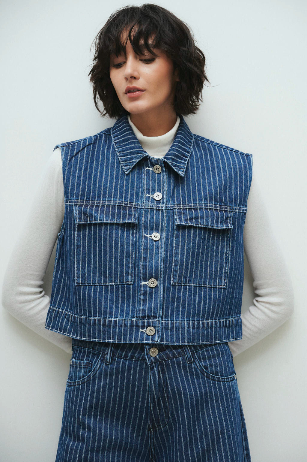 CHALECO CROP RAYADO - STAR JEANS