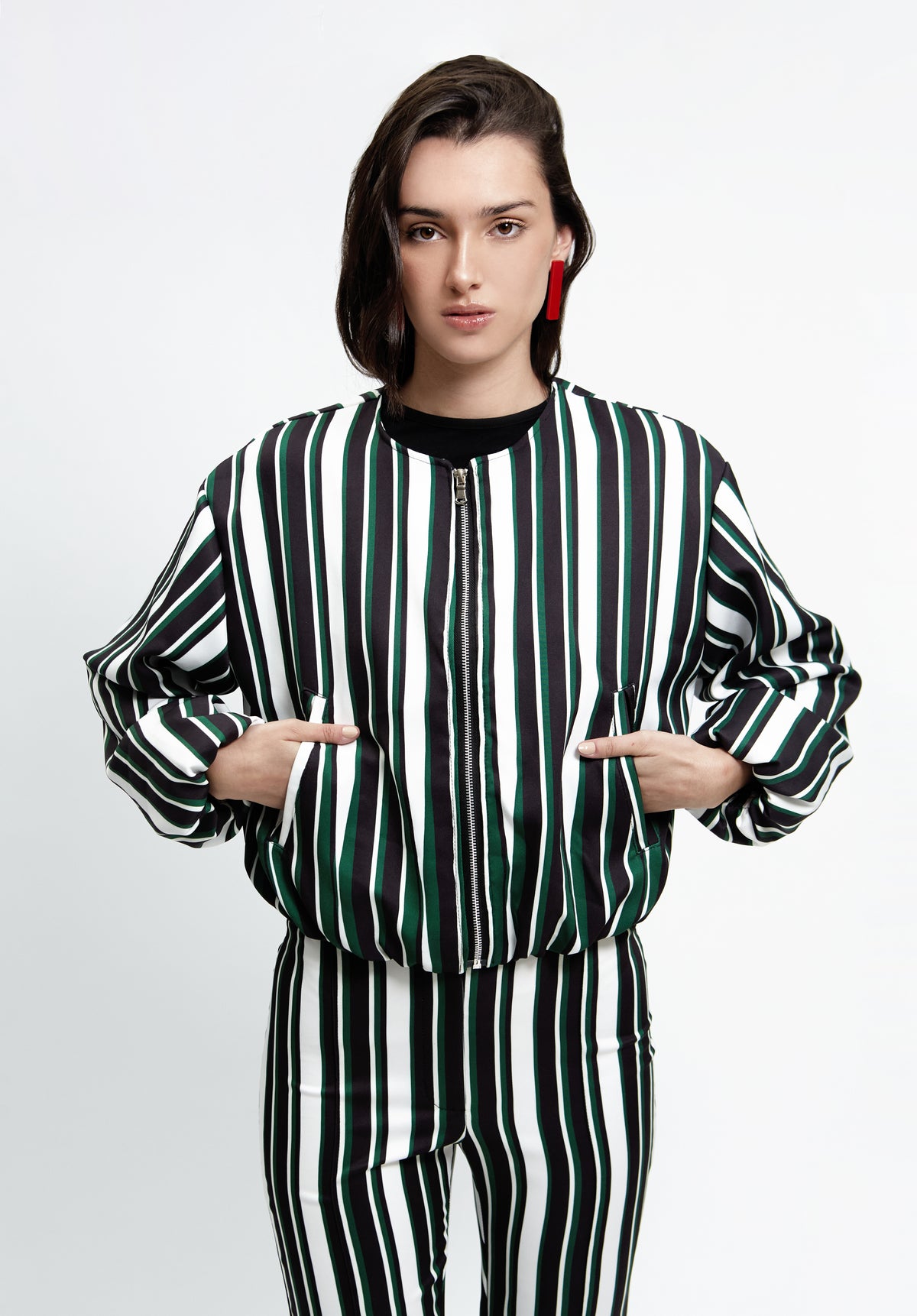 BOMBER HALO PRINT VERDE