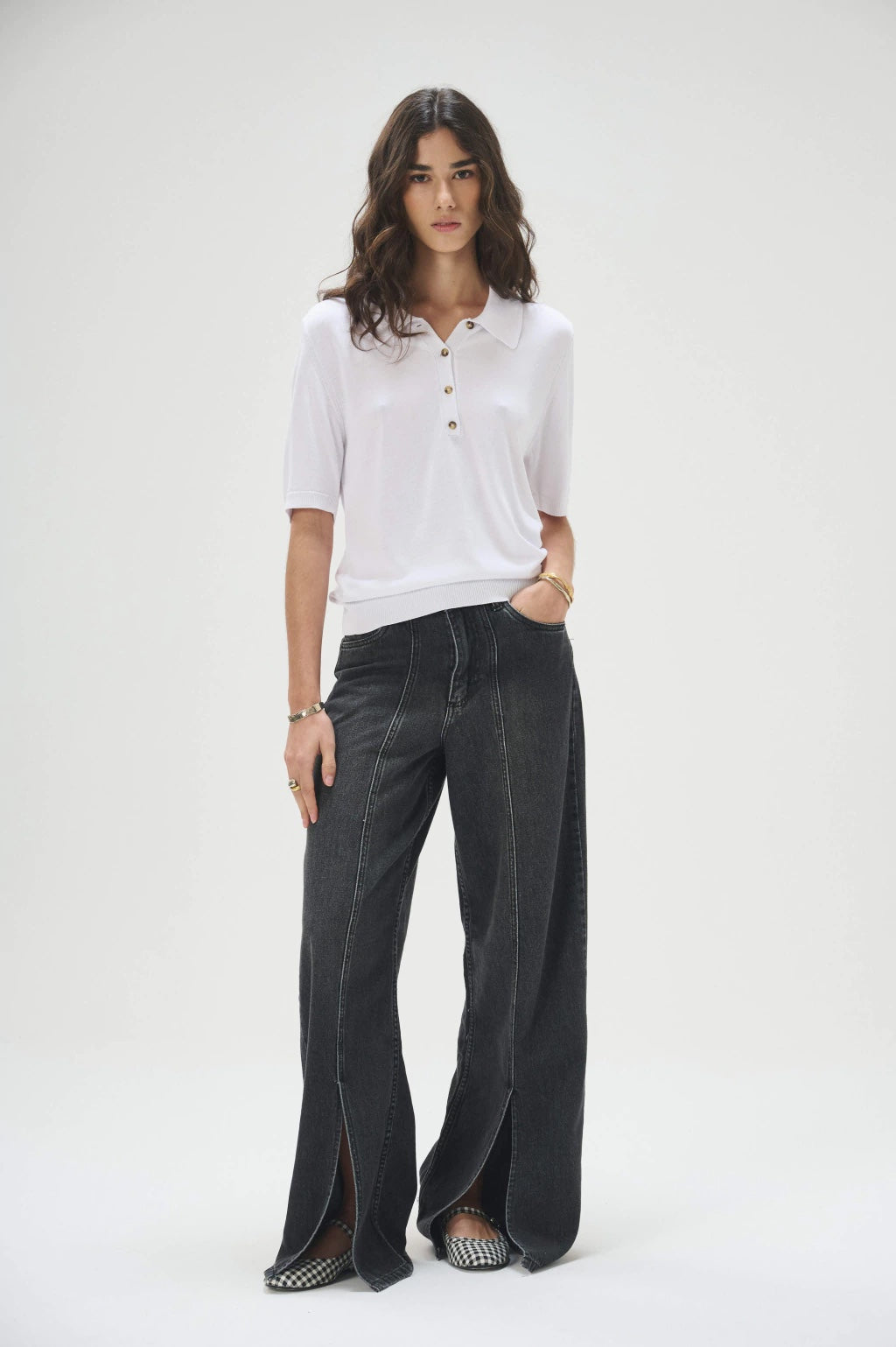 JEAN WIDE LEG SCARLET BLACK - STAR JEANS
