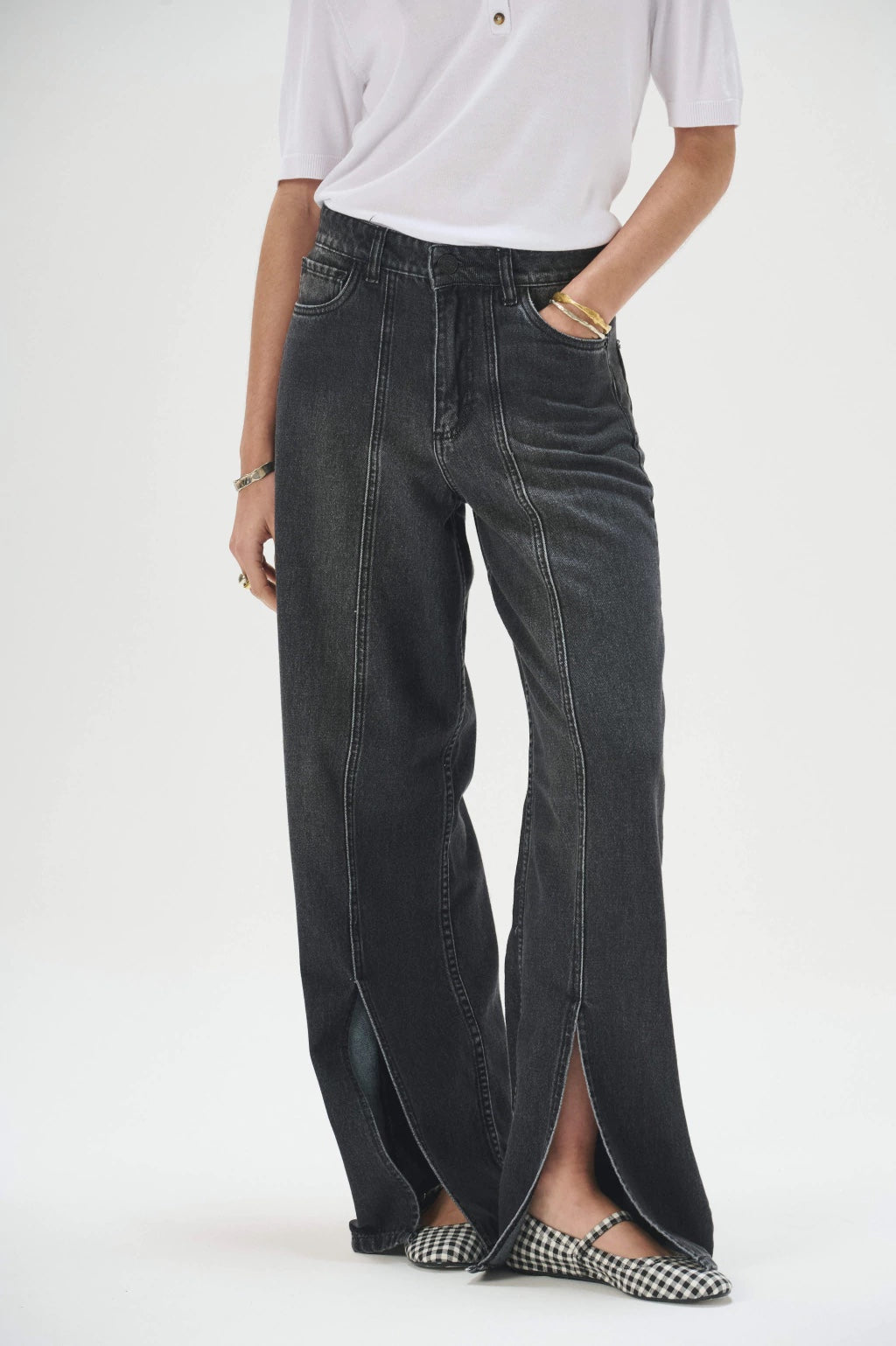 JEAN WIDE LEG SCARLET BLACK - STAR JEANS