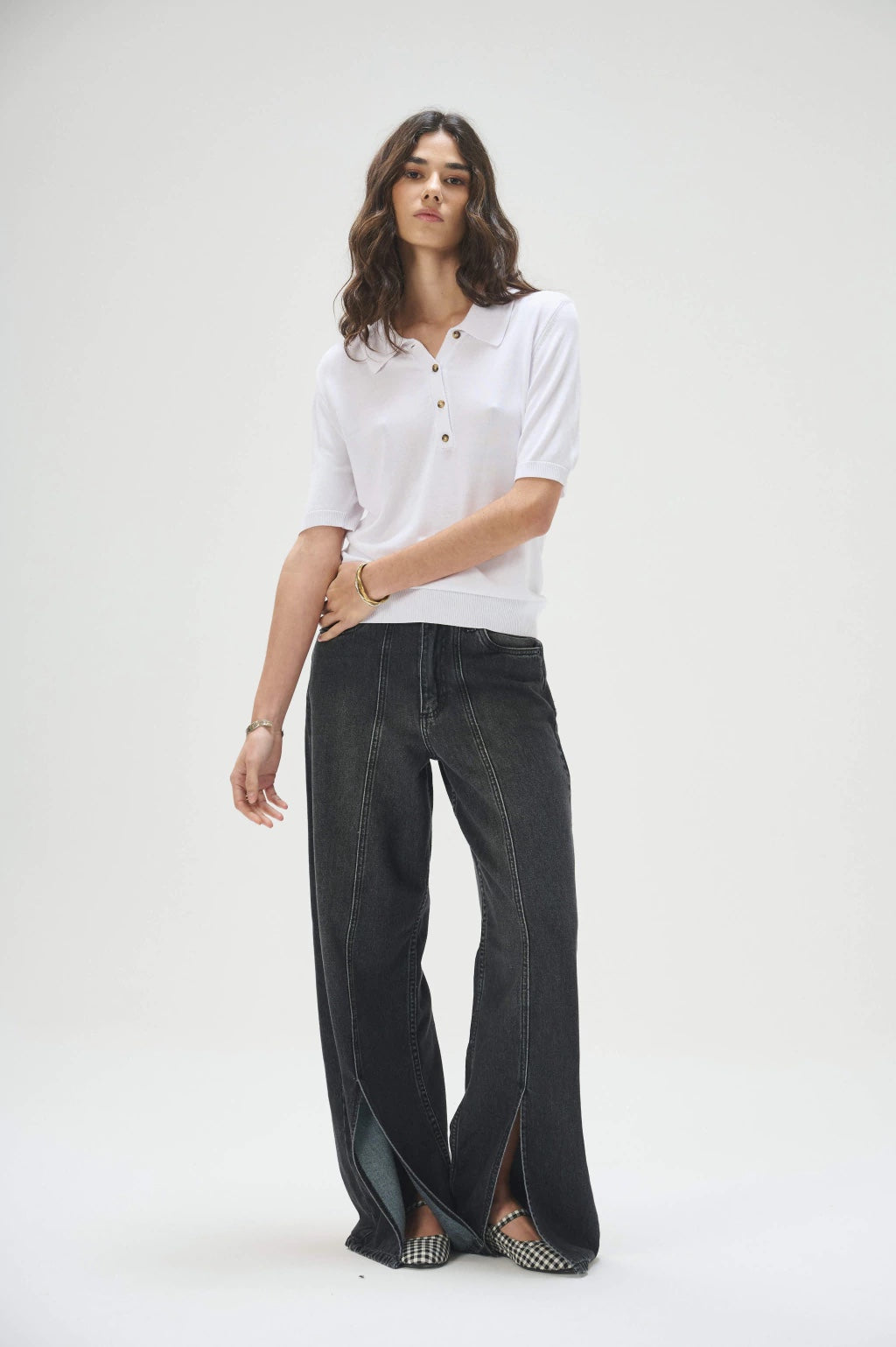 JEAN WIDE LEG SCARLET BLACK - STAR JEANS