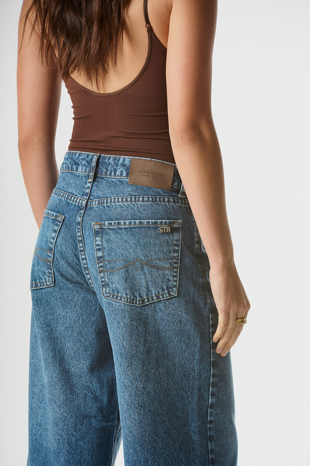 JEAN CAPRI WIDE LEG BLUE MOKA
