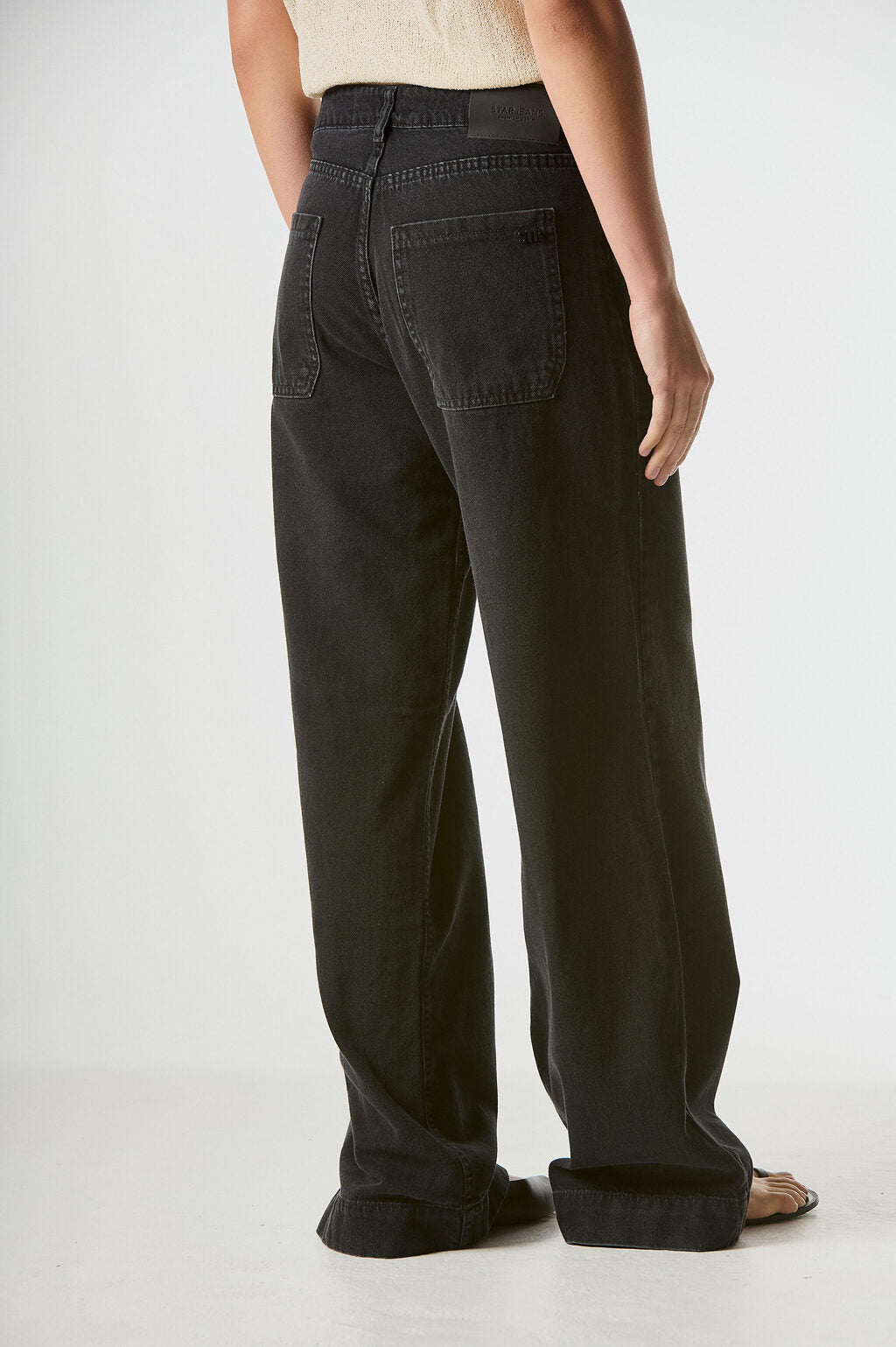 JEAN WIDE LEG GENOA BLACK